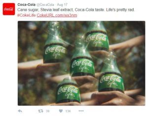 coca-cola using custom shortened url
