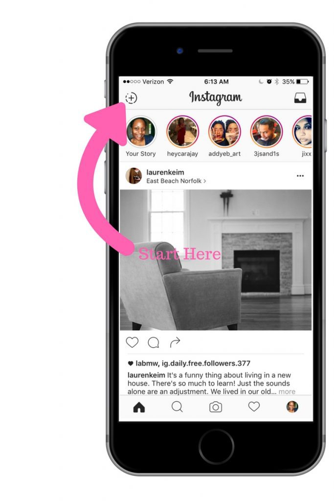 Start Instagram Stories